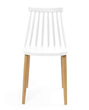 KAYELLES Lot de 2 - Chaise de Cuisine bistrot à barreaux BAO (Blanc Pied métal façon Bois)