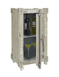 ts-ideen Commode Meuble de rangement Table de chevet 1 porte + 4 roulettes Style industriel/conteneur Coloris kaki