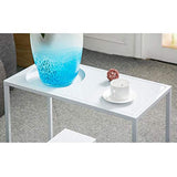 Jcnfa-Tables Table Basse d'appoint en métal Moderne, Table d'appoint canapé avec Rangement étagère, étagères en métal, for la Salle à Manger du Couloir du Salon, Blanc