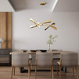 Créatif Moderne Simple Et Élégant Feuille De Bambou Lustre Salon Salle À Manger Hôtel Clubhouse Éclairage Du Hall (Size : 10 heads)