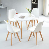 FURNITABLE Table de Salle à Manger Ronde, Table de Cuisine Scandinave pour Salon, Bureau, Cuisine, 4 Personnes, 80 x 80 x 74 Cm, Marbre