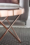 FineBuy Design Table Verre métal ø 82 cm Noir/Cuivre | Table du canapé Moderne | Table Basse en Verre Table | Table de Salon Rond