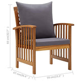 Tidyard Chaises de Jardin avec Coussins Fauteuil d'extérieur pour Patio ou Terrasse Bois d'acacia Massif 2 pcs