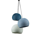Suspension 3 Coupoles Bleu Canard-denim-azur