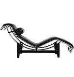 Urban Furnishing LC4 Chaise longue style Le Corbusier Cuir Aniline Noir