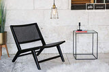 pib Fauteuil en cannage Black Thisted - Bois Massif, Association Facile, Esthétique intemporelle | Un Fauteuil en cannage à l'allure Sobre et distinguée - Noir foncé (L65 x H68 x P74 cm)