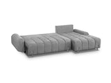 mb-moebel Canapé d'angle Droit/Gauche en lit Convertible avec Coffre 4 Places - Pieds en Métal, en Tissu - Salon & séjour - 290cmx172cmx96cm - Coraline (Droit, Gris Clair)
