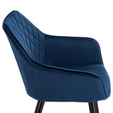 WOLTU BH153bl-1,1 Chaise de Salle à Manger Moderne Chaise de Cuisine en Velours et métal,Bleu