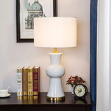 Lampe de Table Lampe de Chevet Lampe De Table en Céramique Américaine Lampes De Table Blanches avec Abat-Jour en Tissu pour Lampe De Chevet De Décoration De Chambre Lampe à Poser