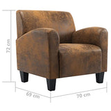 vidaXL Chaise Fauteuil de Salon Chaise de Salle de Séjour Siège de Bureau Maison Chaise de Chambre à Coucher Intérieur Similicuir Daim