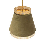 Qazqa Suspension | Lampe suspendue | Éclairage suspendu Rustique Oriental - Frills Lampe Vert Beige Doré/Laiton - E27 - Convient pour LED - 1 x 25 Watt
