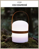 LUUK LIFESTYLE Lampe LED portable design scandinave, lanterne sans fil, lampe de table, luminosité réglable, USB, terrasse, intérieur et extérieur jardin, étanche IP 44, rechargeable, anse curry