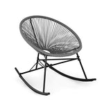 blumfeldt Roqueta Chaise à Bascule - Retro-Design, Housse en Maille de 4mm, Matériau du Cadre: Acier thermolaqué, résistant aux intempéries, Gris