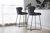 Chaise de bar moderne en tissu piqué losange, pieds effet laiton, cuisine, tabouret de bar, tissu velours