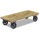 vidaXL Table Basse pour Salon Table d'appoint en Bois de manguier 120 x 60 x 30 cm