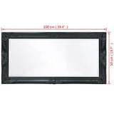 Tidyard Miroir Mural Magnifique pour Salle de Bain/Dressing Style Baroque Noir 100 X 50 cm