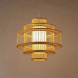 Fine Asianliving Abat-jour Plafonnier Bambou Fait Main - Lena D50cm Bambou Plafonnier Luminaire Lampe Suspendue Suspension Lampe Orientale Chinois Japonais Abat-Jour Fait