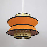 DSFHKUYB Pendant Light Creative Rotin Lustres Tissé Peut Être Installé dans La Chambre Salon Salle À Manger,Orange