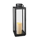 Lights4fun Grande Lanterne Noire en Métal avec Bougie LED pour Jardin à Piles, 65cm