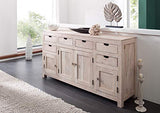 Long buffet - Bois massif d'acacia blanchi - NATURE WHITE #84