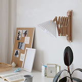 OOWOKS Applique Murale Rétro intérieur Lampe de Murale en Bois et Tissu avec Interrupteur, Lampe à Ciseaux à Bras télescopique réglable Lampe de Chevet Extensible Lampe de Lecture Murale Flexible E27