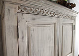 Armoire - Bois Massif de manguier ciré (Blanc Antique) - Style Campagne Chic - Castle Antik #221