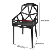 Zoternen Chaises de Salle à Manger Chaise Creuse Créatif Chaise de Café Ergonomique Chaise Jardin Décoration pour Maison Jardin Bureau Salon Café Bar, Noir