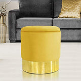 IDMarket - Pouf en Velours Jaune et doré