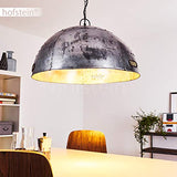 Suspension Svanfolk en métal gris effet rouille, lampe pendante rétro-industriel à hauteur variable, max. 121 cm, Ø 62, idéale dans un salon vintage, pour 1 ampoule E27 max 25 Watt, compatible LED