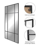 Direkte Import Miroir sur Pied en métal Noir - Miroir Long rectangulaire [180 x 90 x 3cm] | Design Danois | Miroir de Chambre sur Pied | Vertical et Horizontal