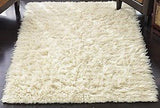 Rugs & Stuff Tapis Flokati Tapis grec à poil long Couleur ivoire 1500 g/m² 4 tailles disponibles, Laine, beige, 140 x 200 cm