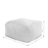 Icon Pouf en Velours Côtelé Theo, Tabouret Pouf de Salon, Repose-Pieds Gros