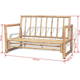 FAMIROSA Canapé de Jardin à 2 Places avec Coussins Bambou