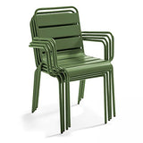Oviala Palavas - Fauteuil de Jardin en métal Vert Cactus