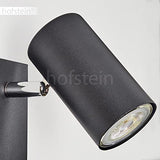 hofstein Applique mural Javel, lampe en métal noir/chrome, luminaire peuvent être orientées idéal dans un séjour moderne, disposent d'un interrupteur, 1 x GU10, ampoule(s) non incluse(s)
