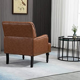 SEPNINE Fauteuil Classique en Cuir synthétique - pour Salon et Chambre - Charge maximale : 150 kg (Brun)