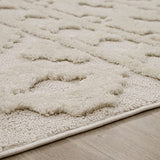 Paco Home Tapis Poils Longs Tapis De Salon Tapis Shaggy Aspect 3D Ethnique Boho Look Vintage Doux, Dimension:200x280 cm, Couleur:Crème 4