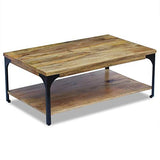 vidaXL Table Basse Table d'Appoint Etagère Bout de Canapé Bois de Manguier
