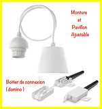 CREATIV LAMP - Suspension Luminaire - Lustre Chambre Prêt à Être Branché | Abat-Jour à Suspendre au Plafond| | Pour Décoration Salon, Chambre Enfants, Ado, Adultes - Ø44 cm - Mix Bleu Turquoise