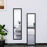 AUFHELLEN Miroir Mural sur Pied 120x30 cm HD Miroir avec Cadre avec Crochet pour Salon, Chambre ou Dressing (Noir)