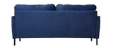 Miliboo Canapé 3 Places en Velours Bleu BEKA