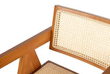 Adda Home Chaise, Bois d'orme/rotin, Marron, 56X61X84 CM