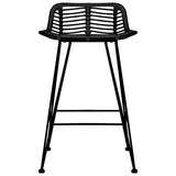 vidaXL 2X Chaises de Bar Tabourets de Bar Siège de Bistrot Chaise de Comptoir Tabouret de Bistrot Tabouret de Comptoir Fauteuil de Bar Noir Résine Tressée