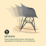 blumfeldt Skandi - 2 fauteuils à Bascule relaxants, Look rétro des années 70, Cadre en Fer, Siège en polypropylène résistant, Véritables Patins en chêne, Résistant aux intempéries, Gris