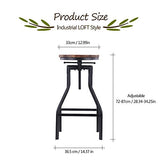 iKayaa Tabouret de Bar de Style Industriel en Bois réglable en Hauteur
