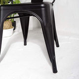 Kosmi - Lot de 4 Chaises Noires en métal Noir Mat Style Industriel Factory