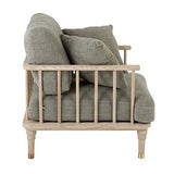 Tousmesmeubles Fauteuil Bois/Tissu Vert Olive - TORUN - L 84 x l 84 x H 80 - Neuf