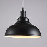 2 pack Suspension Vintage Lustre Abat-jour Noir, Industriel Luminaire en Métal 29cm E27 éclairage Lampe de Plafond