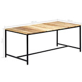 vidaXL Bois de Manguier Massif Brut Table à Dîner Table de Salle à Manger Table de Cuisine Table de Repas Table à Manger Maison Intérieur 180x90x75 cm