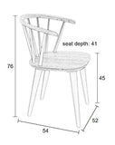 Felis Lifestyle 1100224 Gee Lot de 2 Chaises Bois Noir 54 x 52 x 76 cm